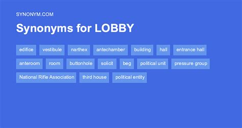 lobby synonym|hobby lobby synonym.